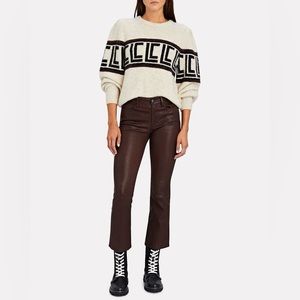 FRAME Le Crop Mini Boot Leather Pants in Expresso
